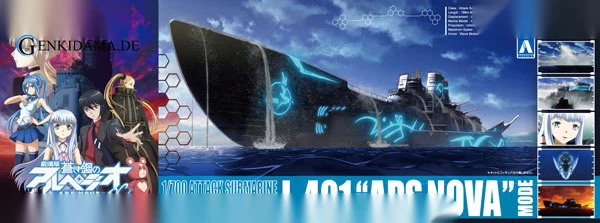 Arpeggio of Blue Steel: Ars Nova No.15 1/700 Scale Blue Steel I-401 "Ars Nova" Move Plastic Model - Image 9