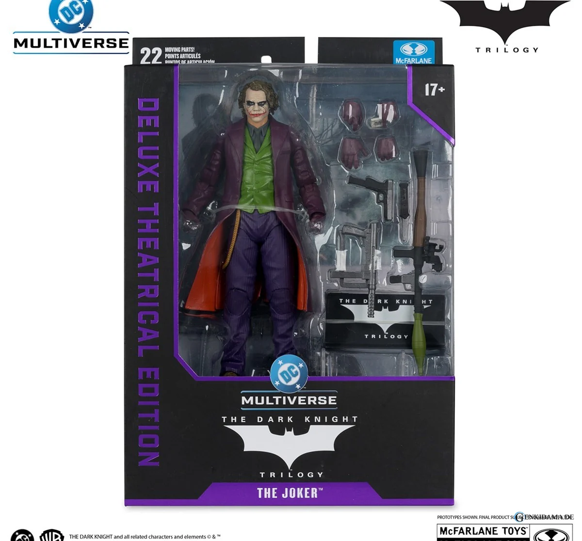 DC Comics - DC Multiverse: 7 Inch Action Figure - Deluxe Theatrical Edition: The Joker [Movie / The Dark Knight Trilogy] - Image 7