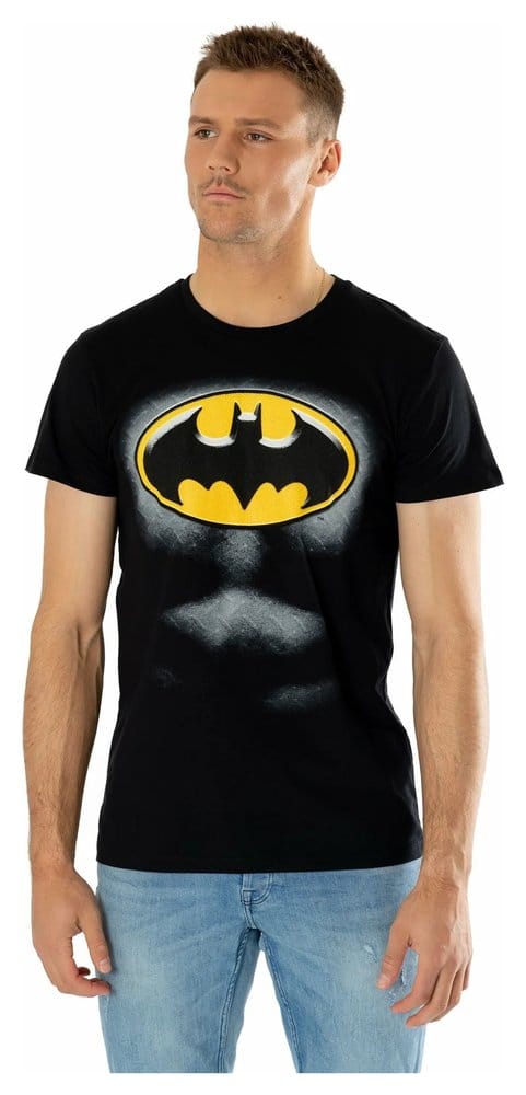 DC Comics T-Shirt Batman Logo Ripped Bevel