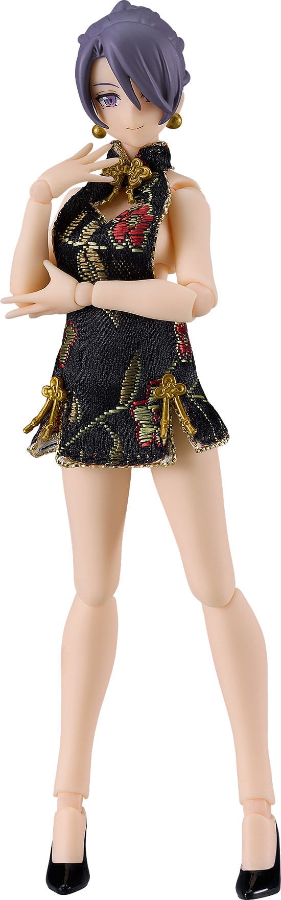 Female Body (Mika) - Mini Skirt Chinese Dress Outfit (Black) - Max Factory