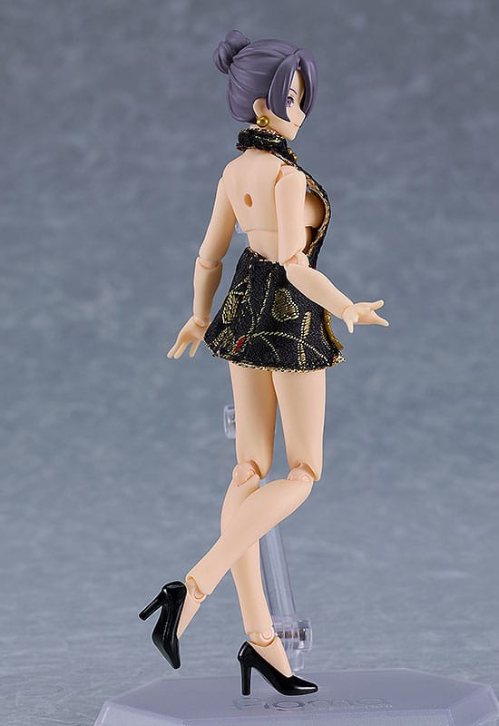 Female Body (Mika) - Mini Skirt Chinese Dress Outfit (Black) - Max Factory - Image 4