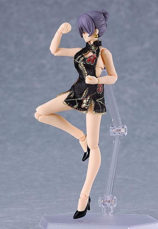 Female Body (Mika) - Mini Skirt Chinese Dress Outfit (Black) - Max Factory - Image 6