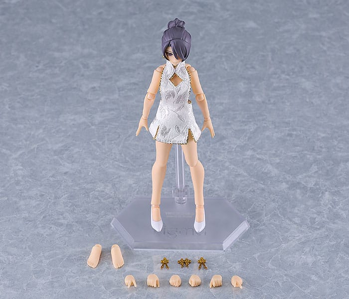 Female Body (Mika) - Mini Skirt Chinese Dress Outfit (White) - Max Factory - Image 8