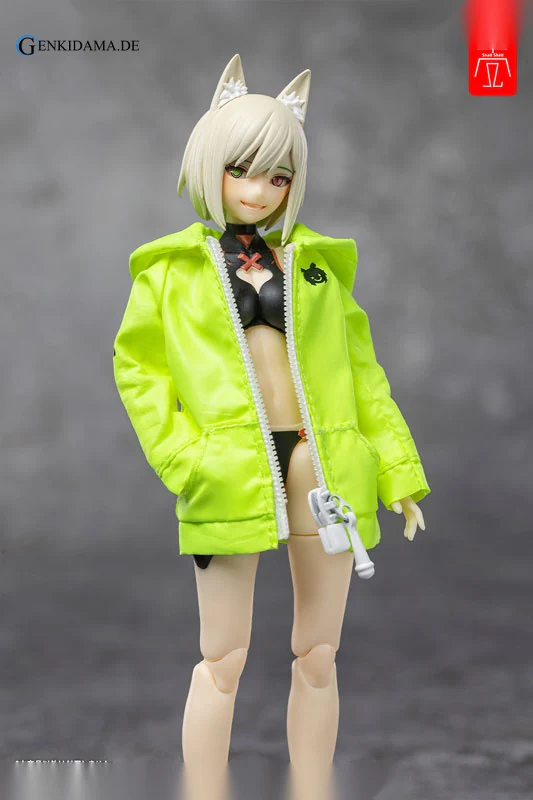"G.N.PROJECT" Option Costume Sune-chan Hoodie (Fluorescence Yellow Green Ver.) (DOLL ACCESSORY) - Image 4