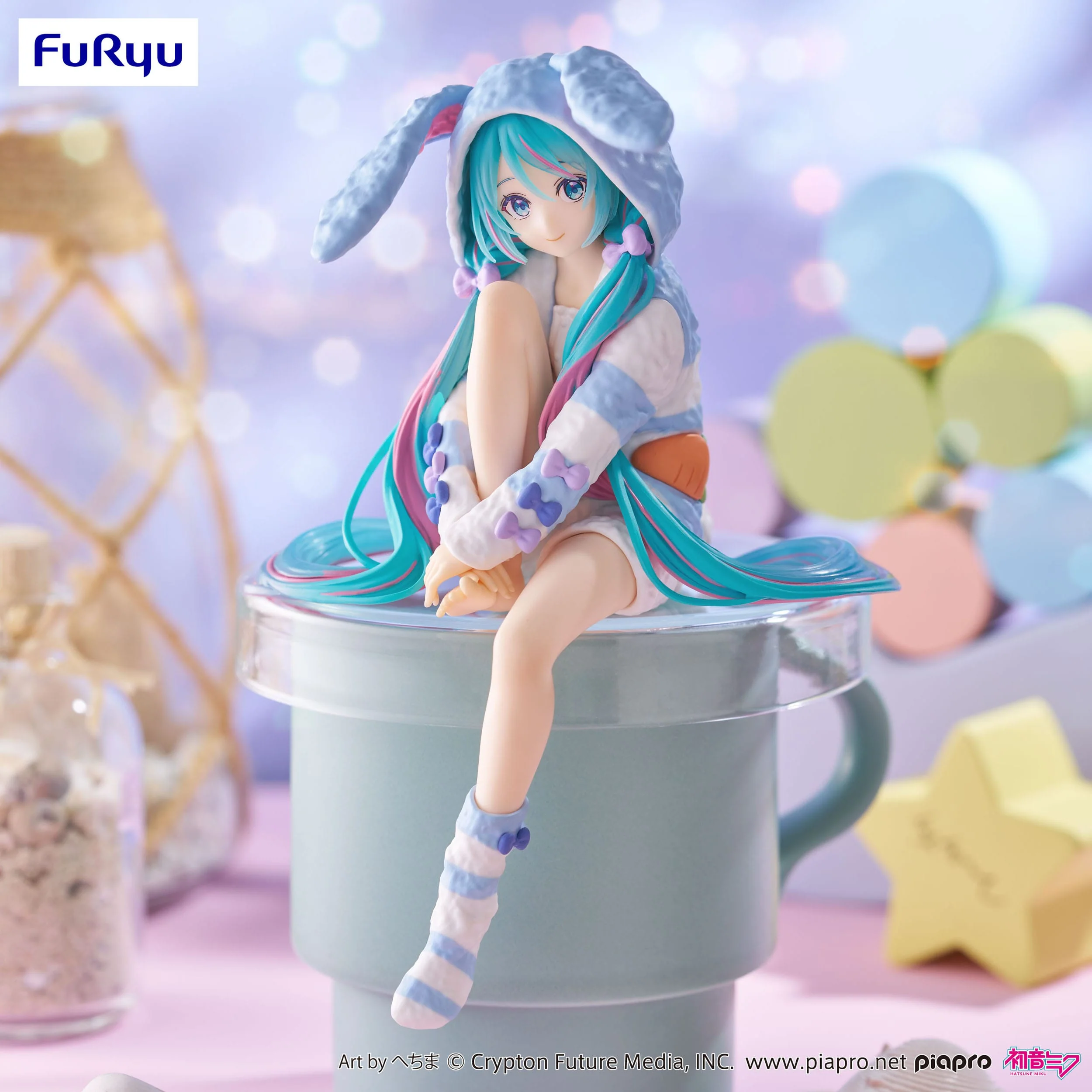 Hatsune Miku Rabbit Ear Hood Pajama Blue Color Ver. Furyu - Image 6
