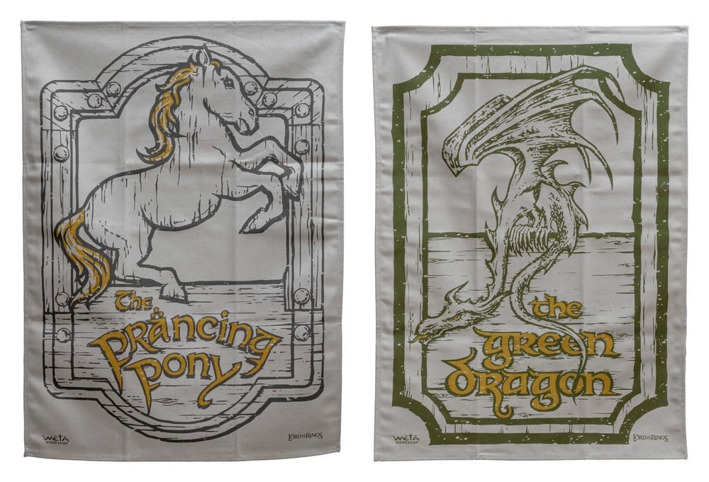 Herr der Ringe Geschirrtuch 2er Pack Green Dragon & Prancing Pony