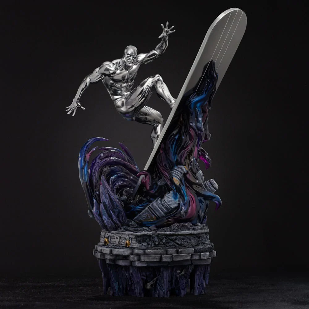 Marvel Comics Infinity Gauntlet Diorama Art Scale Statue Silver Surfer Deluxe - Image 2