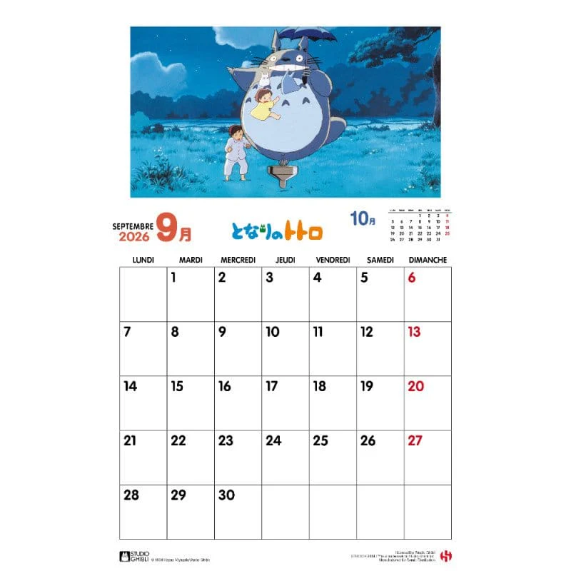 Mein Nachbar Totoro Kalender 2026 *Französische Version* - Image 2