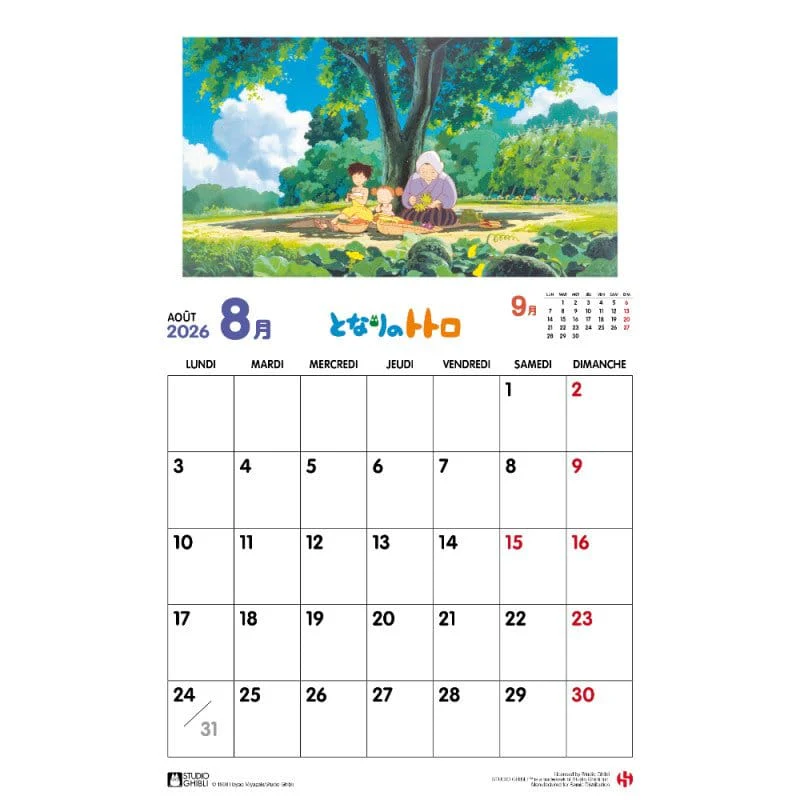 Mein Nachbar Totoro Kalender 2026 *Französische Version* - Image 3