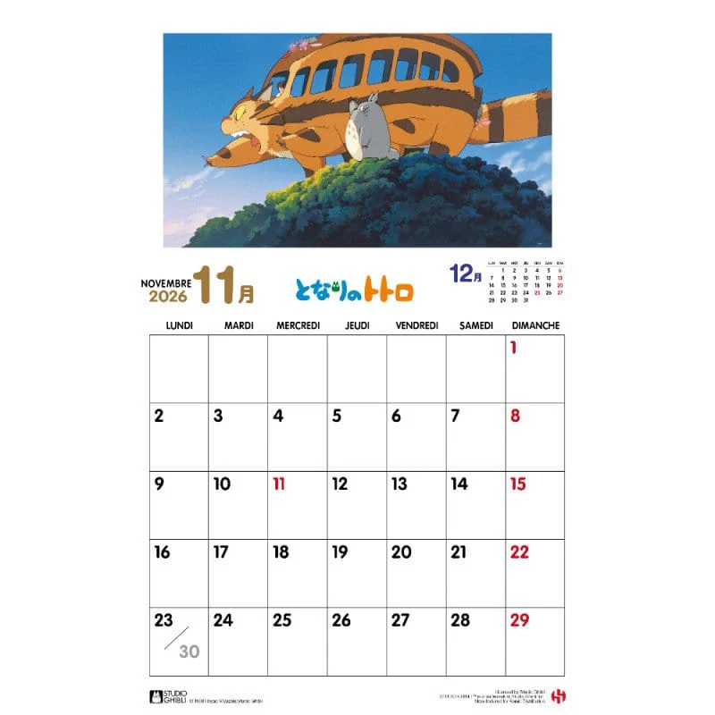 Mein Nachbar Totoro Kalender 2026 *Französische Version* - Image 4