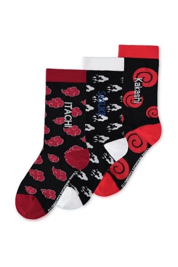 Naruto Socken Sasuke, Kakashi, Itachi 3er-Pack 39-42