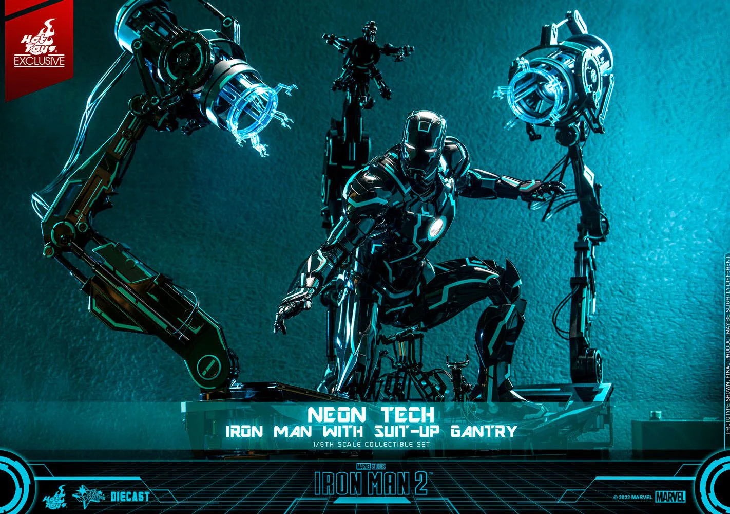 Neon Tech Iron Man mit Suit-Up Gantry Hot Toys - Image 10