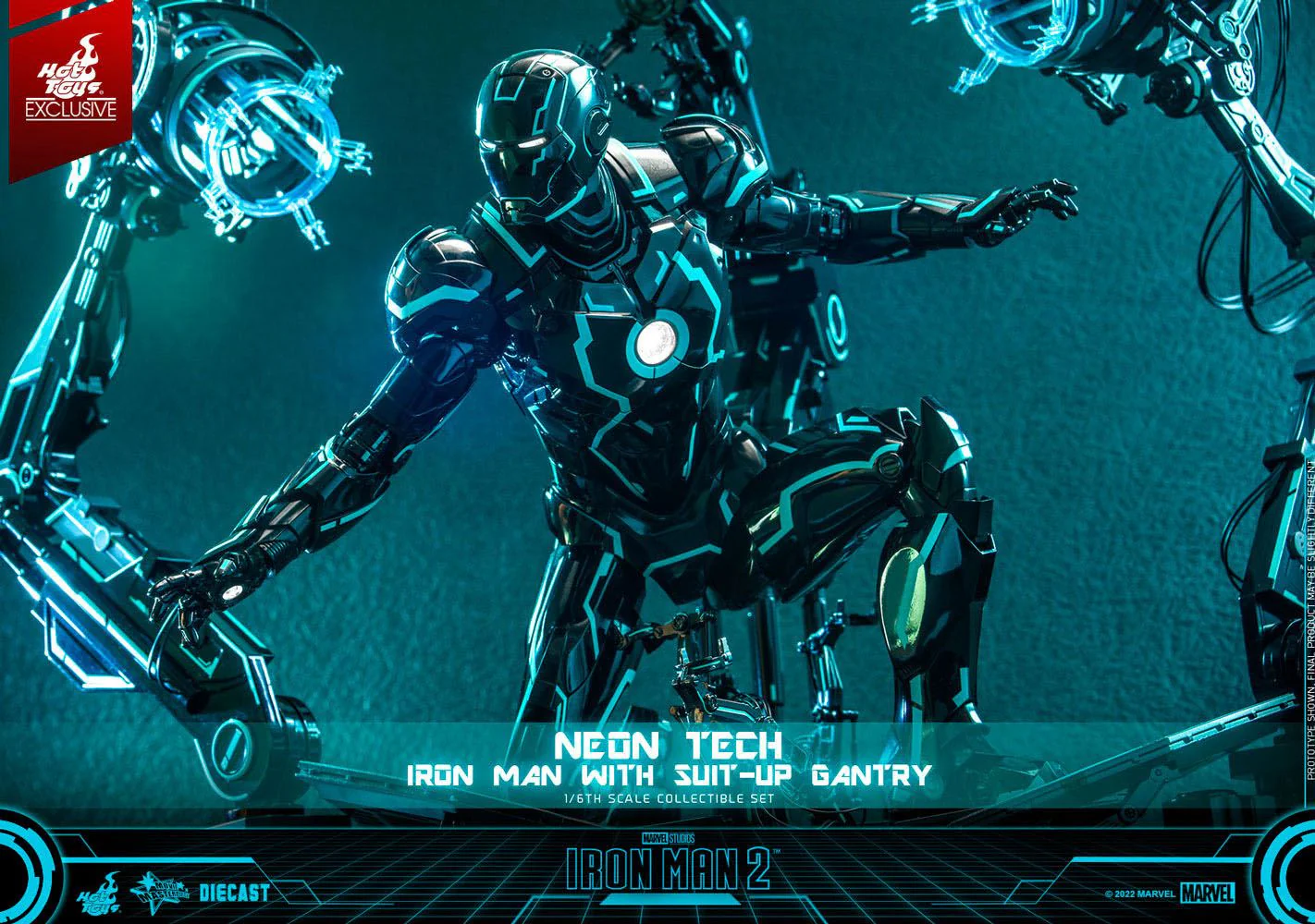 Neon Tech Iron Man mit Suit-Up Gantry Hot Toys - Image 14