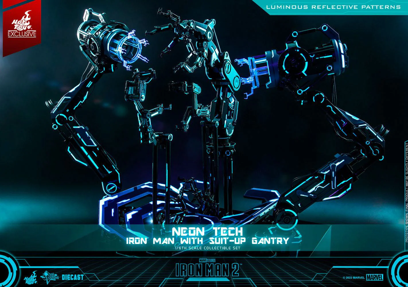 Neon Tech Iron Man mit Suit-Up Gantry Hot Toys - Image 16