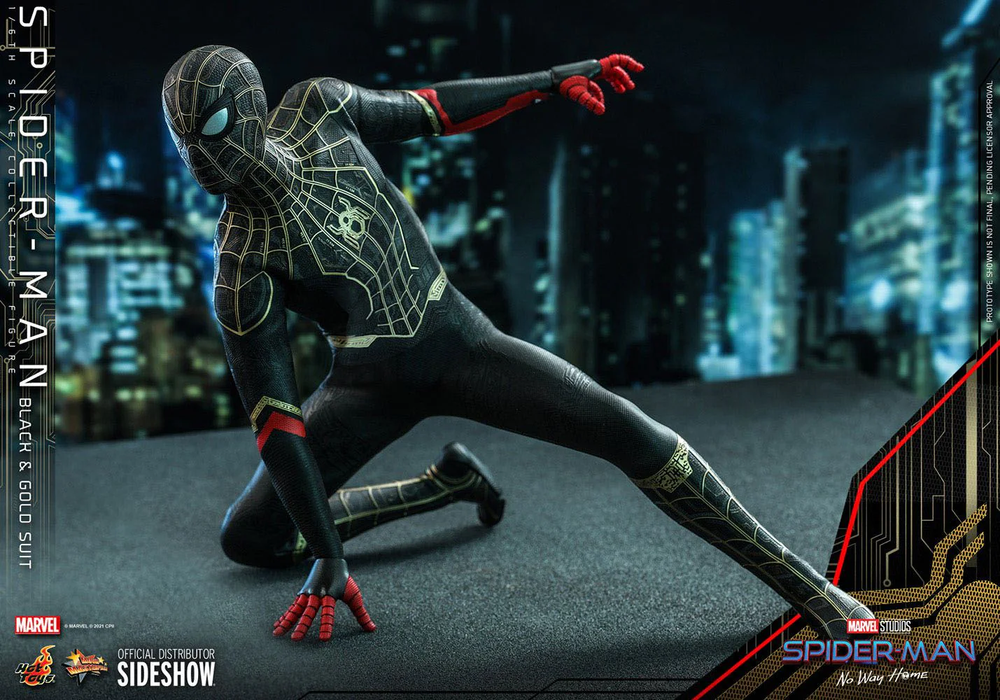 Spider-Man (Black & Gold Suit) Masterpiece Hot Toys - Image 14