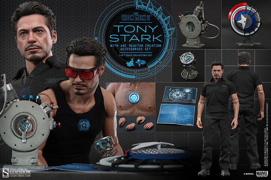 Tony Stark with Arc Reactor Creation Accessories Iron Man 2 Movie Masterpiece Hot Toys - Image 6