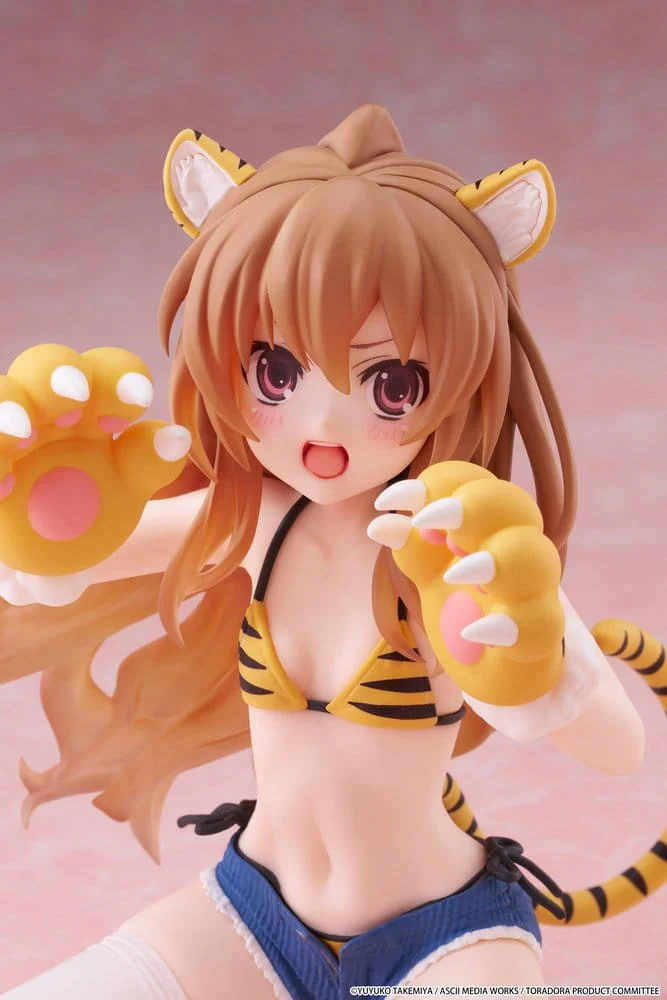 Toradora! Desktop Cute PVC Figur Taiga Aisaka (Tiger Costume Swimwear Ver.) - Image 4